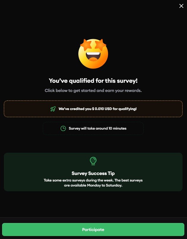 Surveys 問卷調查獎勵0.001