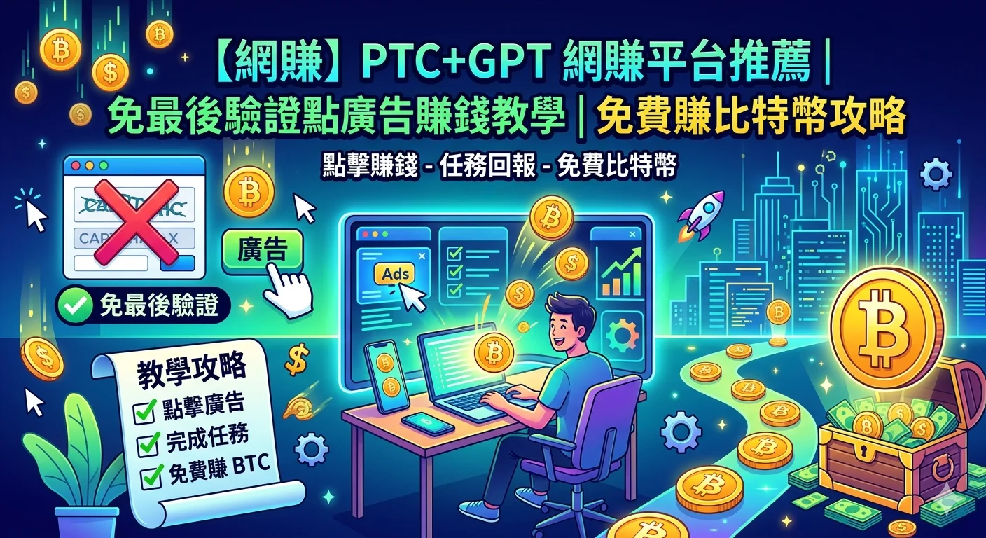 PTC+GPT 免驗證點擊廣告賺錢